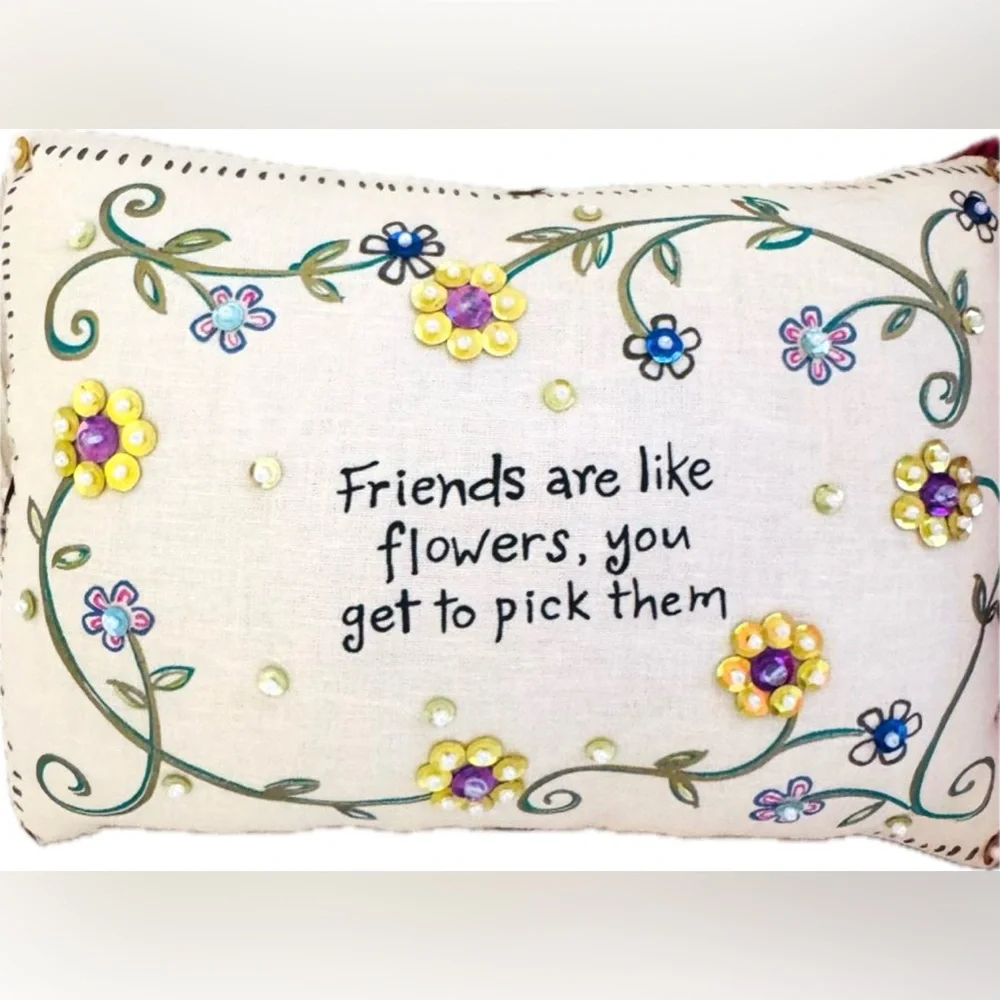 NATURAL LIFE Cream Accent Pillow with Floral Design